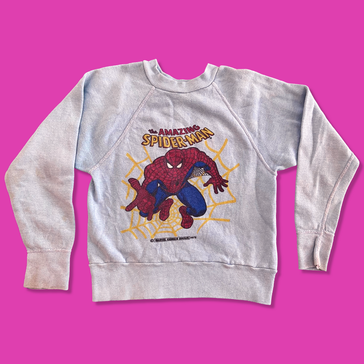 VINTAGE 1975 Spider-Man LS Raglan Sweatshirt 3/4T